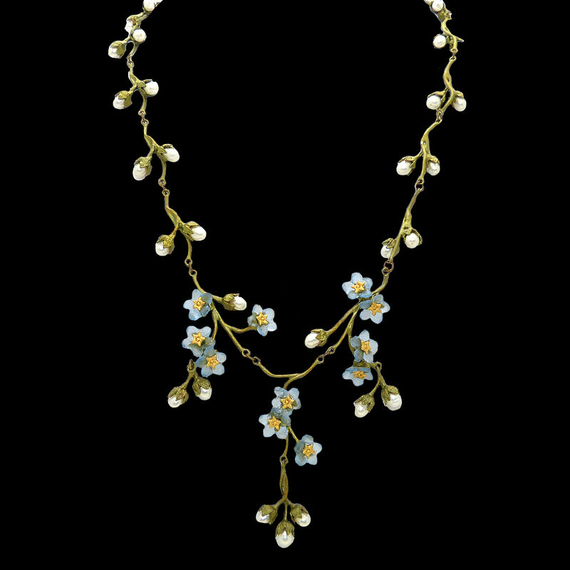 Forget Me Not Contour Flower Necklace by Michael Michaud Nature Silver Seasons 9177 - ILoveThatGift