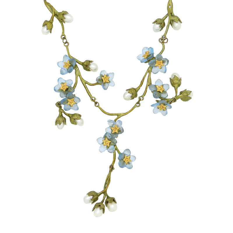 Forget Me Not Contour Flower Necklace by Michael Michaud Nature Silver Seasons 9177 - ILoveThatGift
