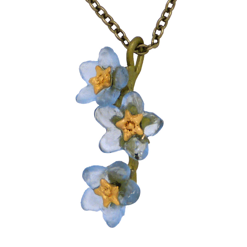 Forget Me Not Flower Necklace Pendant by Michael Michaud Nature Silver Seasons 9180 - ILoveThatGift