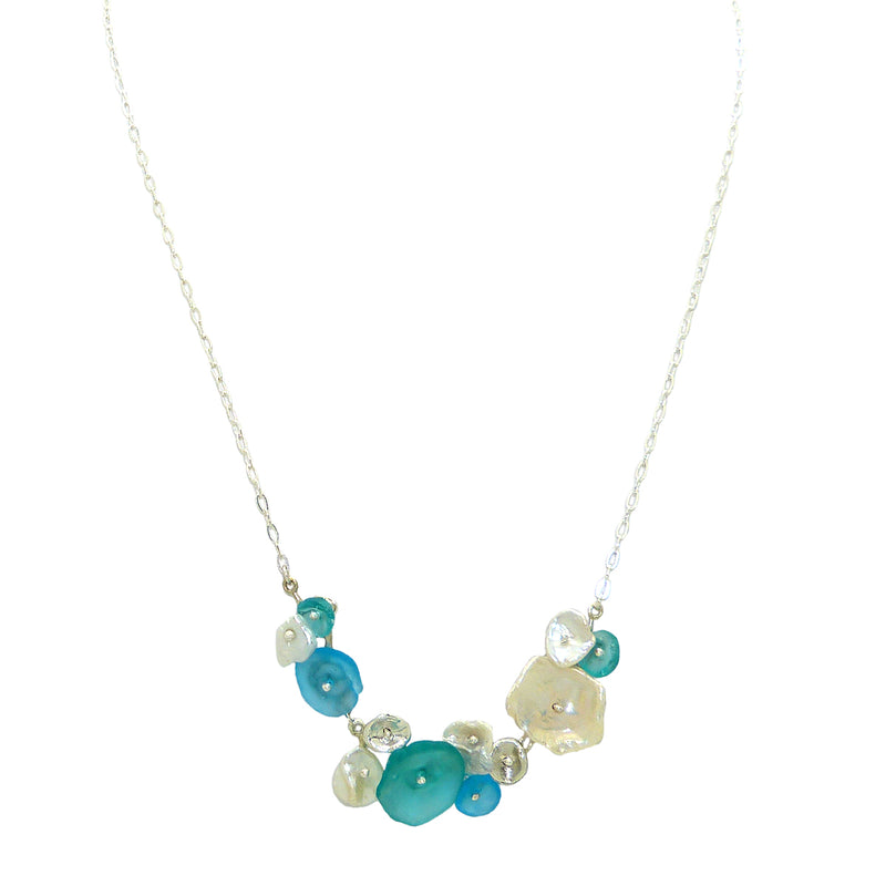 Drift Away Blue Pearl Pebble Necklace by Michael Michaud Nature Silver Seasons 9249 - ILoveThatGift