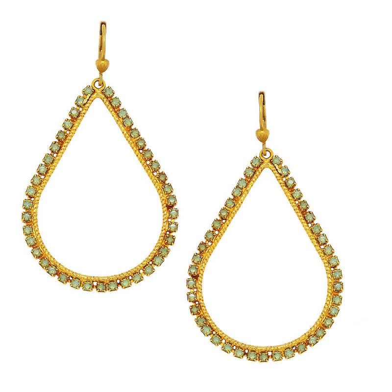 La Vie Parisienne Teardrop Gold Hoop Earrings Pacific Opal 9510G Catherine Popesco - ILoveThatGift