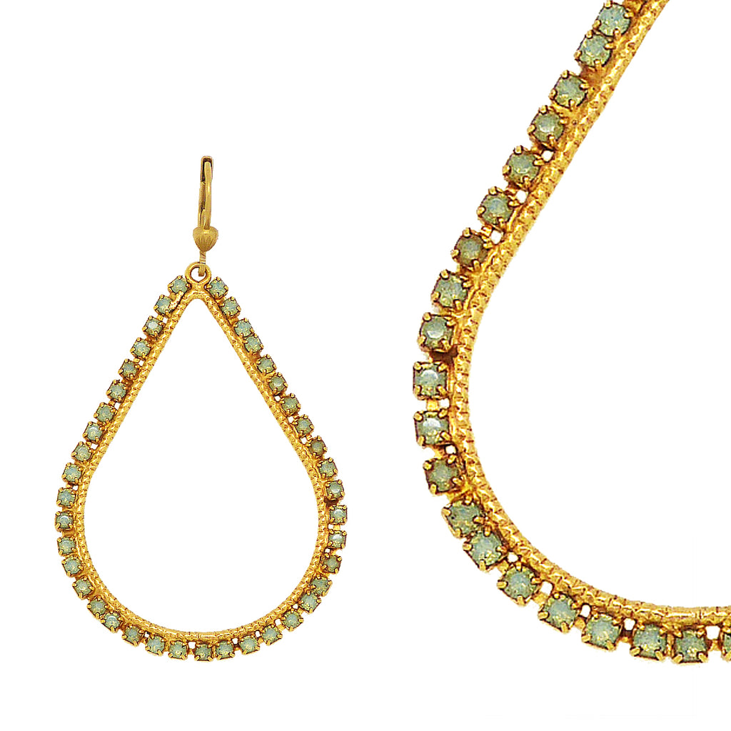 La Vie Parisienne Teardrop Gold Hoop Earrings Pacific Opal 9510G Catherine Popesco - ILoveThatGift