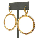 La Vie Parisienne Round Gold Hoop Earrings Encrusted with Crystals 9559G Catherine Popesco - ILoveThatGift