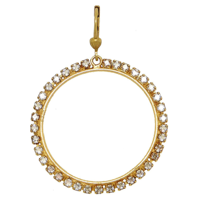 La Vie Parisienne Round Gold Hoop Earrings Encrusted with Crystals 9559G Catherine Popesco - ILoveThatGift