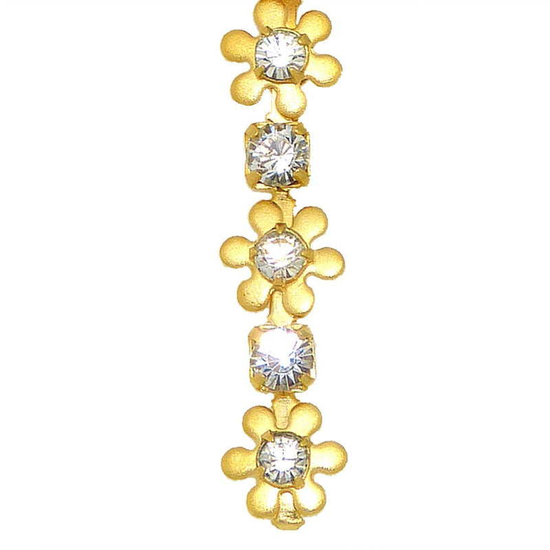 La Vie Parisienne Gold Dangle Earrings with Crystal Flowers 9562G Catherine Popesco - ILoveThatGift