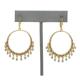 La Vie Parisienne Gold Hoop Beaded Earrings Black Diamond Crystals 9682G Catherine Popesco - ILoveThatGift