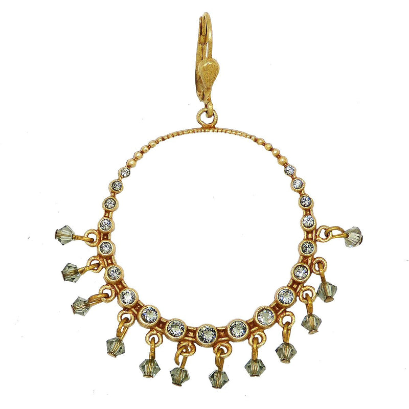 La Vie Parisienne Gold Hoop Beaded Earrings Black Diamond Crystals 9682G Catherine Popesco - ILoveThatGift