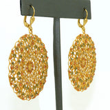 La Vie Parisienne Gold Large Filigree Earrings Popesco Topaz BD 9702BG - ILoveThatGift