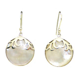 Sterling Silver 925 Bali Earrings with Mother of Pearl MOP Shell by Bali Designs - ILoveThatGift