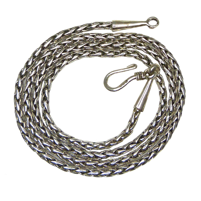 Sterling Silver Handmade 2.5mm Bali Foxtail Link Necklace with Hook Clasp - ILoveThatGift