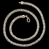 Sterling Silver Handmade 3mm Bali Byzantine Link Necklace with Hook Clasp - ILoveThatGift