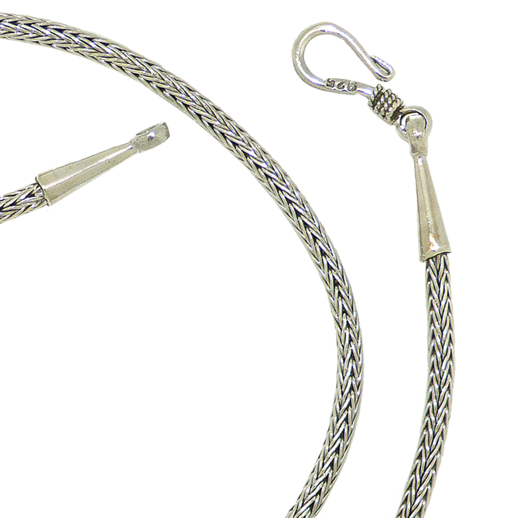 Sterling Silver Handmade 2.5mm Bali Wheat Link Necklace with Hook Clasp - ILoveThatGift