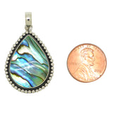 Sterling Silver 925 Bali Teardrop Pendant with Abalone Shell by Bali Designs - ILoveThatGift