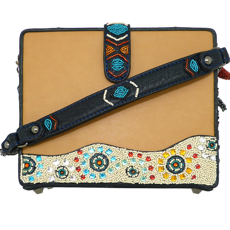 Mary Frances Adobe Pueblo House Embellished Western Theme Gecko Novelty Handbag 18418 - ILoveThatGift