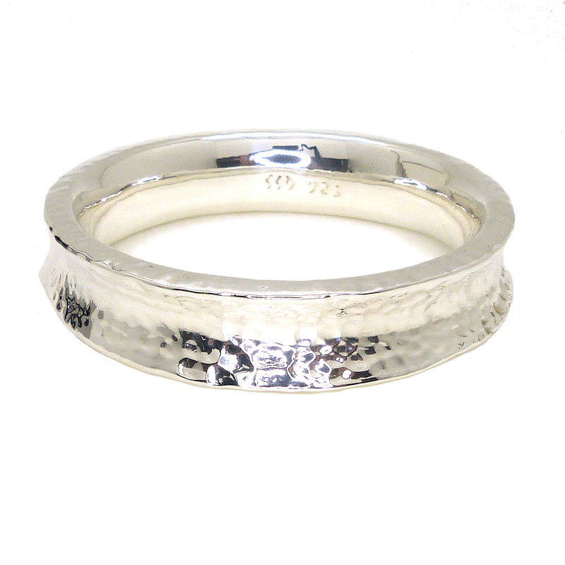 Simon Sebbag Concave Hammered Round Sterling Silver 925 Bracelet B1218 SS Bangle - ILoveThatGift