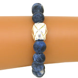 Simon Sebbag Sterling Silver 925 Matte Blue Sodalite Quilt Bead Bracelet B125MSODA - ILoveThatGift
