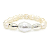 Simon Sebbag Pearls with 2 Sterling Silver Beads Large Center Pearl Bracelet B132PP - ILoveThatGift