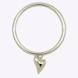 Simon Sebbag Sterling Silver 925 Smooth Thin Bangle Heart Charm Bracelet B1334A35 - ILoveThatGift