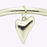 Simon Sebbag Sterling Silver 925 Smooth Thin Bangle Heart Charm Bracelet B1334A35