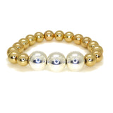 Simon Sebbag Stretch Round Gold Bracelet with Hematite & Sterling SIlver Beads B138RGH - ILoveThatGift
