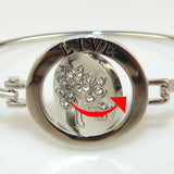Live in The Moment Tree of Life Bangle Bracelet in Silver with Rhinestones by Liza Kim - ILoveThatGift