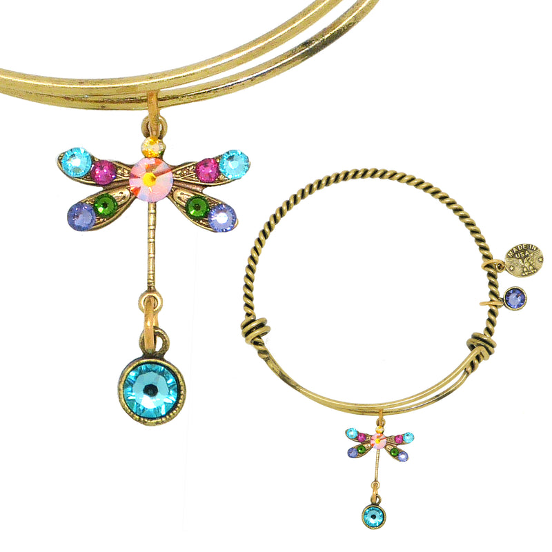 Anne Koplik Swarovski® Dragonfly Inspire Charm Bangle Bracelet BBG002LTU - ILoveThatGift