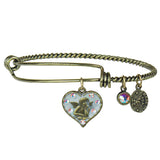 Anne Koplik Swarovski® Guardian Angel Heart Charm Bangle Bracelet BBG009CAB - ILoveThatGift
