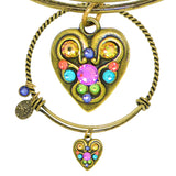 Anne Koplik Swarovski® Celebration Heart Love Charm Bangle Bracelet BBG013TAZ - ILoveThatGift