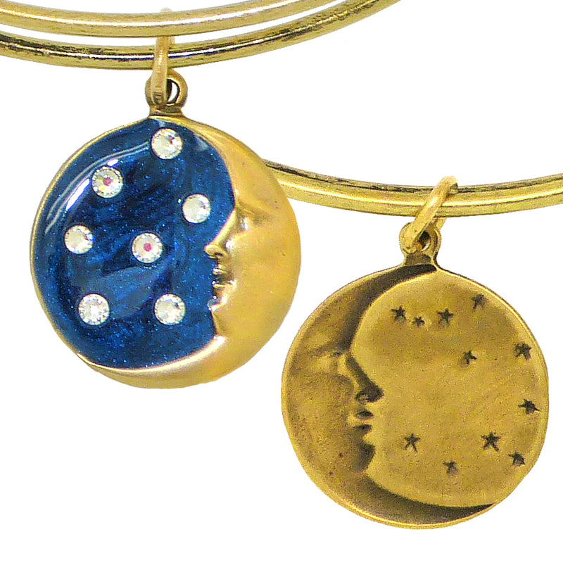 Anne Koplik Swarovski® Moon Light Crystal Charm Bangle Bracelet BBG020BLU - ILoveThatGift