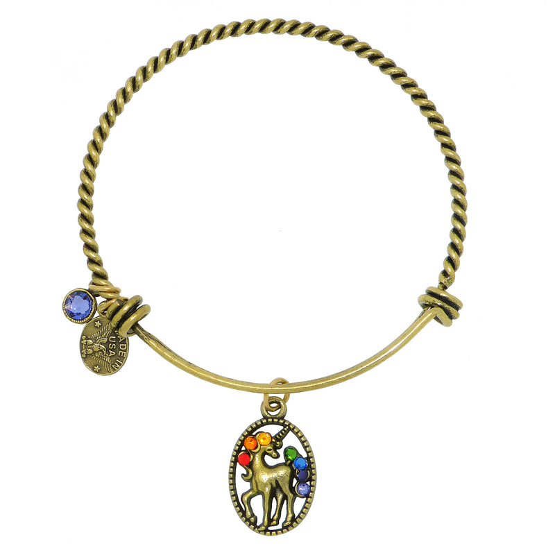 Anne Koplik Swarovski® Unicorn Magic Charm Bangle Bracelet BBG025MUL - ILoveThatGift