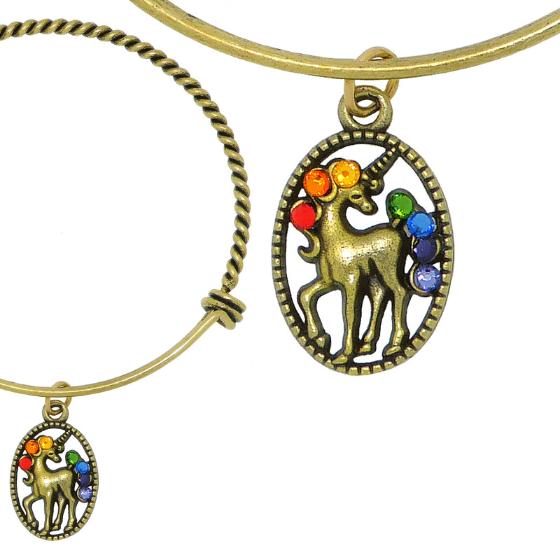 Anne Koplik Swarovski® Unicorn Magic Charm Bangle Bracelet BBG025MUL - ILoveThatGift