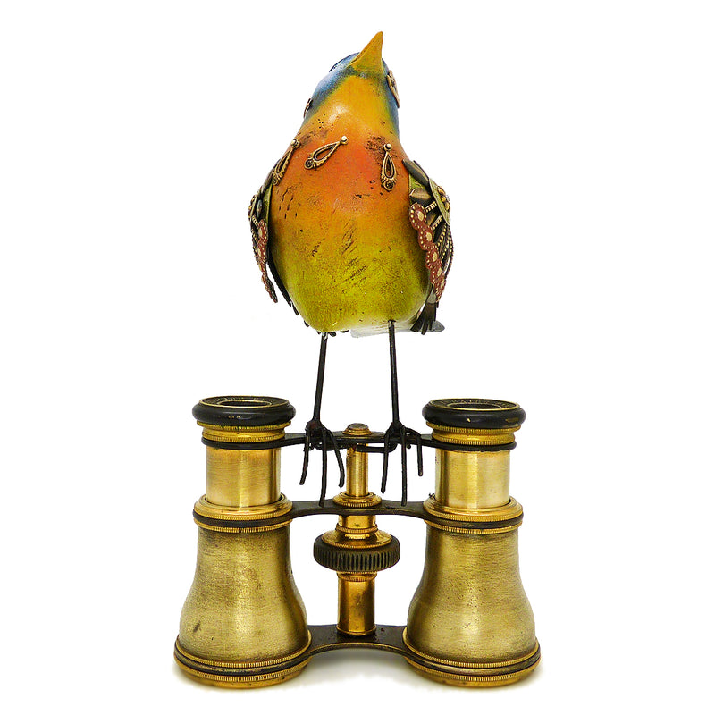 Mullanium Silver Ear Mesia BirdX on Binoculars Artists Jim Tori Mullan Steampunk Handmade - ILoveThatGift