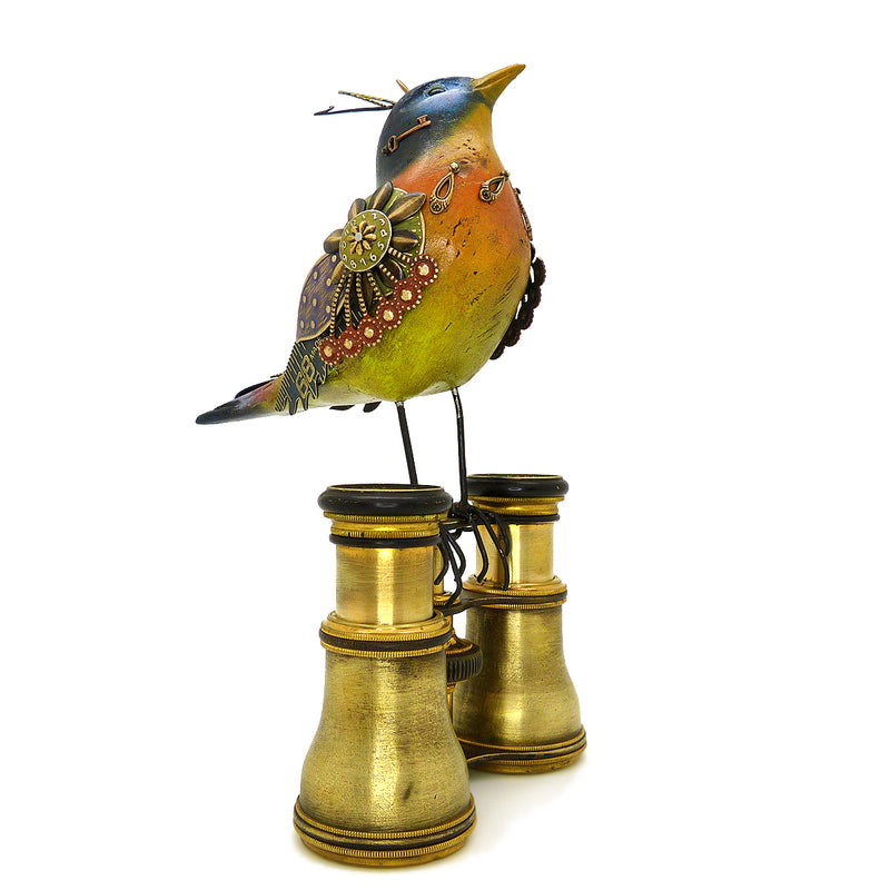 Mullanium Silver Ear Mesia BirdX on Binoculars Artists Jim Tori Mullan Steampunk Handmade - ILoveThatGift