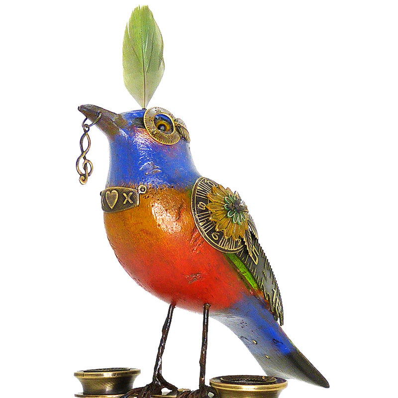 Mullanium Silver Ear Mesia Bird on Binoculars Artists Jim Tori Mullan Handmade  B531 - ILoveThatGift