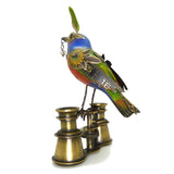 Mullanium Bunting Bird on Binoculars Artists Jim Tori Mullan Steampunk Handmade - ILoveThatGift