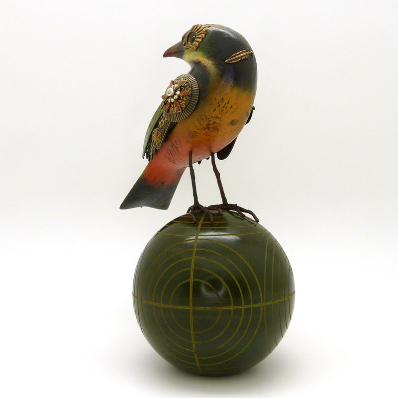 Mullanium Black Manakin Bird Fancy Ball Artists Jim Tori Mullan Handmade B810 - ILoveThatGift