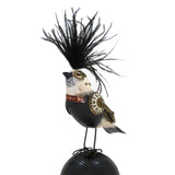 Mullanium Black White Tanager Bird on Croquet Ball Artists Jim Tori Mullan Steampunk Handmade - ILoveThatGift