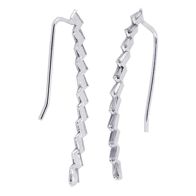 Lightning Strikes Twice Sterling Silver Plated Earrings Zig Zag Trades Haim Shahar - ILoveThatGift
