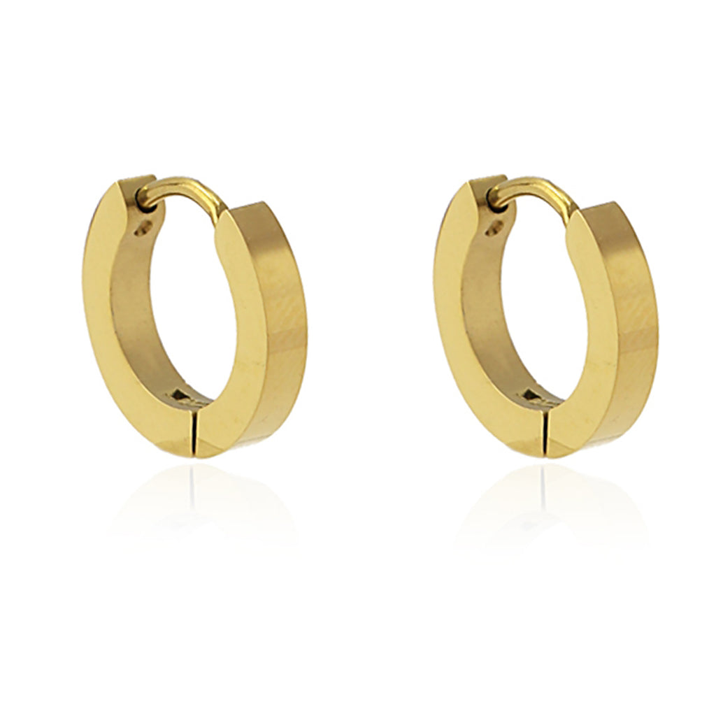 Tiny 14K Gold Plated Hoop Earrings 1/2 inch Trades Haim Shahar - ILoveThatGift