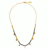 Hematite Natural Stone Beads 14K Gold Plated Necklace Trades Haim Shahar - ILoveThatGift
