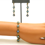 Anne Koplik Gold Air Opal Blue Stacked Drops Earrings with Swarovski Crystal ER4722AIR - ILoveThatGift