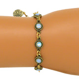 Anne Koplik Gold Air Opal Blue Stacked Drops Bracelet with Swarovski Crystal BR4722AIR