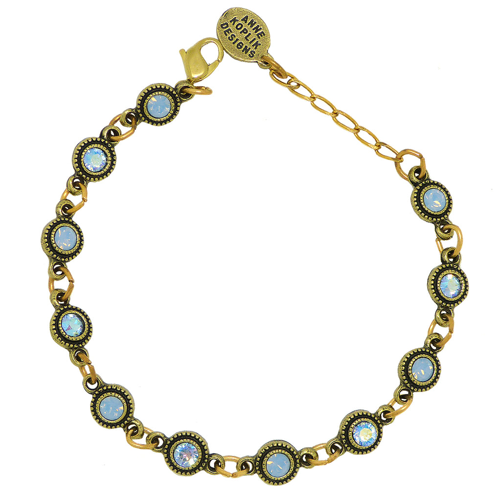 Anne Koplik Gold Air Opal Blue Stacked Drops Bracelet with Swarovski Crystal BR4722AIR - ILoveThatGift