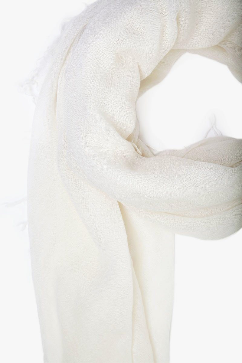 Chan Luu  Eggshell Off-White Cashmere And Silk Scarf - ILoveThatGift