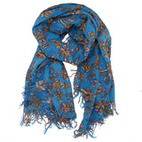 Chan Luu Palace Blue Painterly Floral Cashmere And Silk Scarf - ILoveThatGift