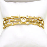 Bangle Set of 3 in Gold or Silver with Clear Stones Ipp Designer Inspired