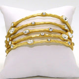 Bangle Set of 5 in Gold with Clear Stones Ipp Designer Inspired