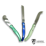 NEW Claude Dozorme Three Piece Laguiole Knife Gift Set Green Blue