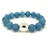 SImon Sebbag Stretch Medium Blue Bracelet with Sterling Silver 925 Center B104 - ILoveThatGift