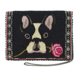 Mary Frances Bow Wow Beaded Embroidered French Bulldog Dog Mini Cross body Handbag - ILoveThatGift